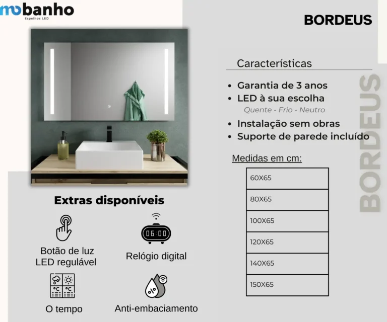Espelho LED Bordeus — imagem 2