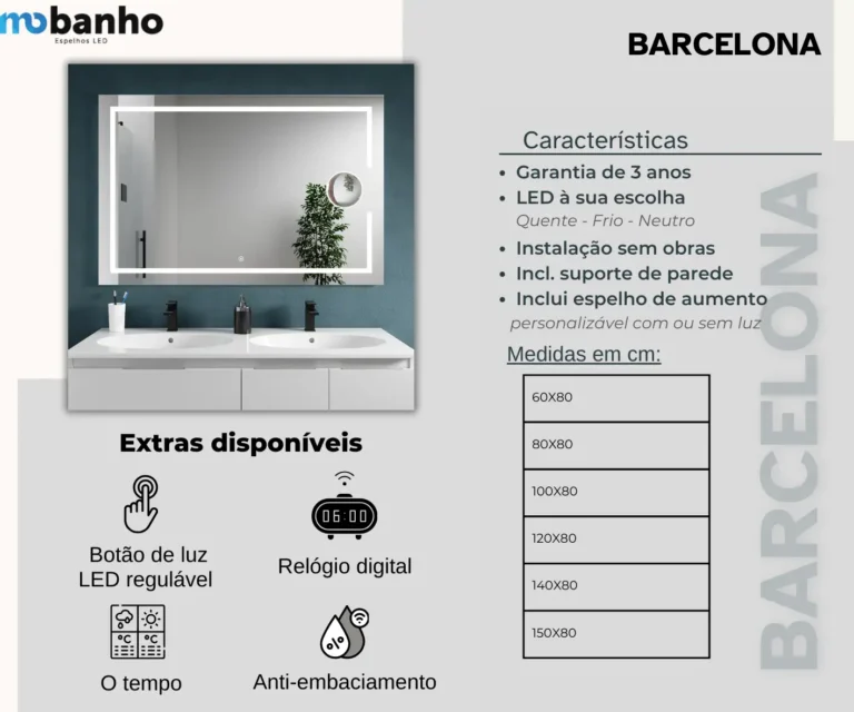 Espelho LED Barcelona — imagem 2
