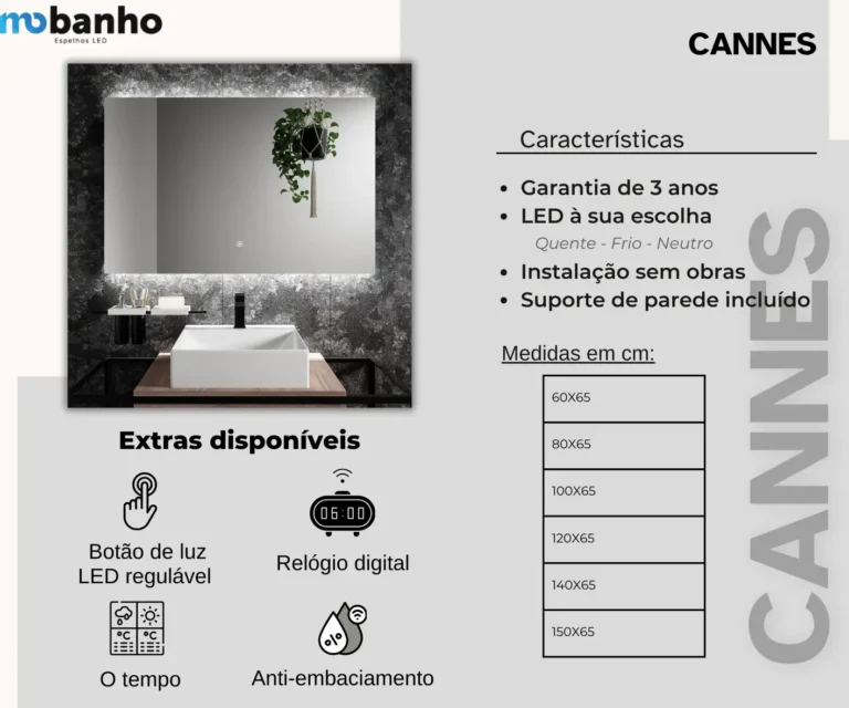 Espelho LED Cannes — imagem 2