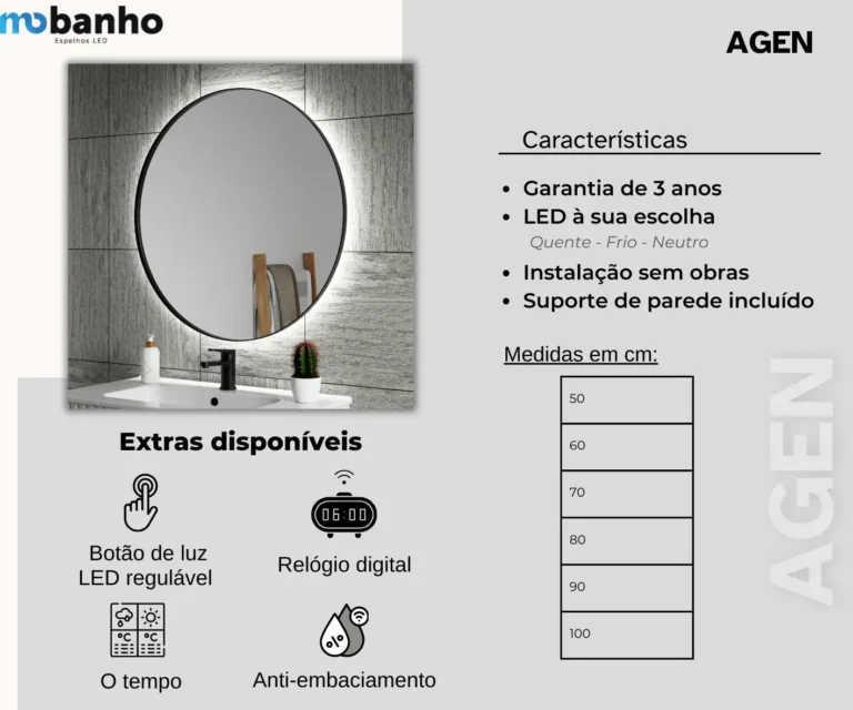 Espelho LED Agen — imagem 2