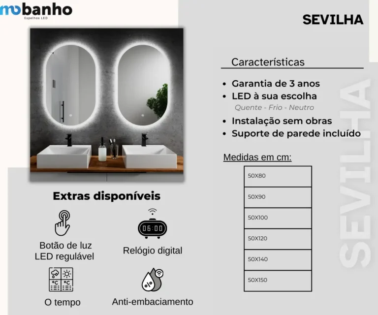 Espelho LED Sevilha — imagem 2