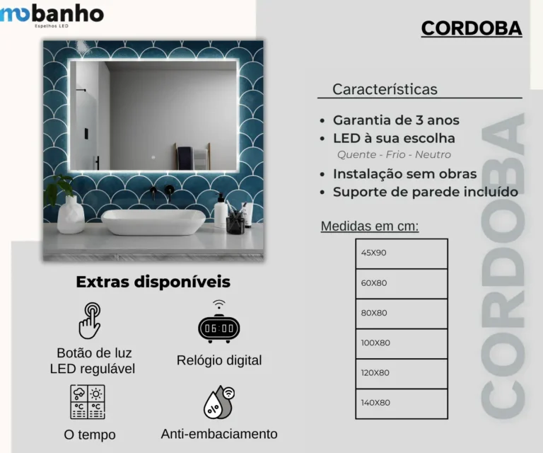 Espelho LED Córdoba — imagem 2