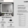MOB 030 ALMERIA Espelho retangular o quadrado retroilumindo com luz lED