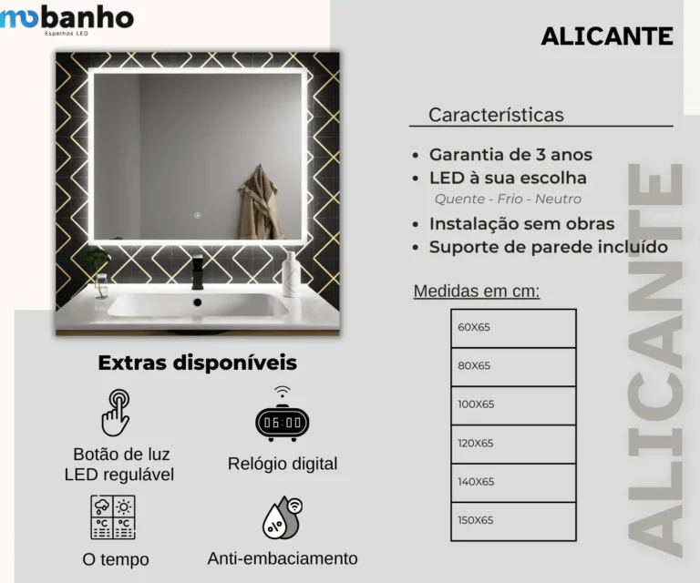 Espelho LED Alicante — imagem 2