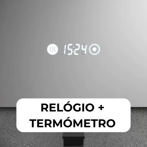 Relogio e termometro espelho