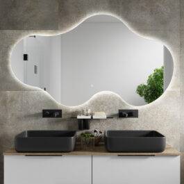 spelho Orgânico LED ZAGRE - Design Formato Nuvem com Iluminação Integrada
