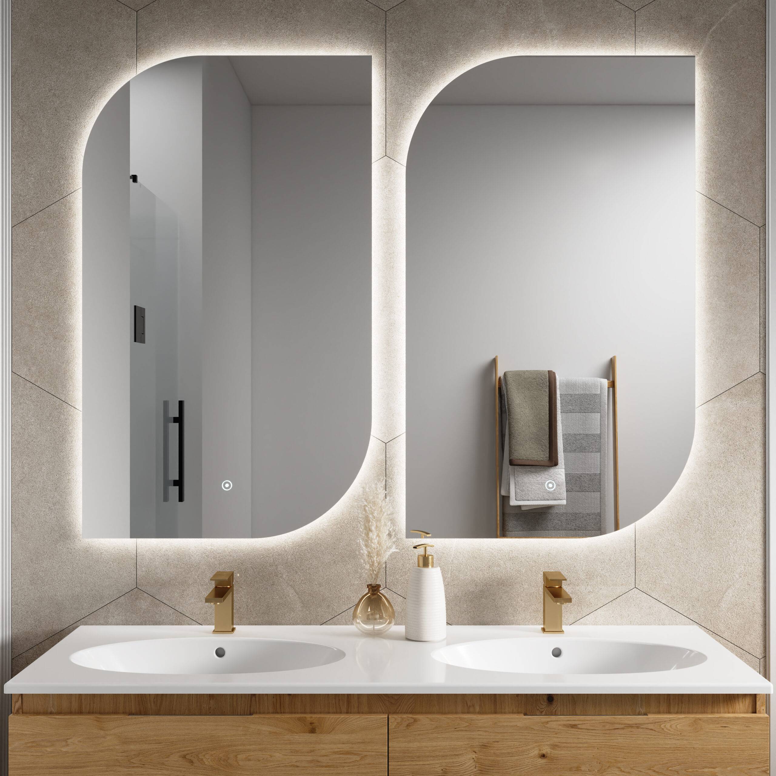 Espelho Cantos Arredondados DAVOS - Design Suave e Elegante 60x100cm